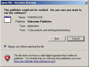 download from internet security warning unknown publisher