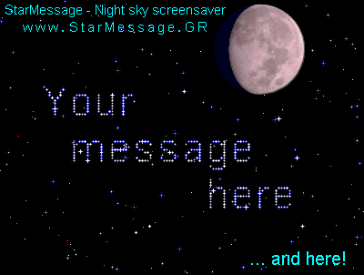 View the moon phase and your messages in the stars of the night.