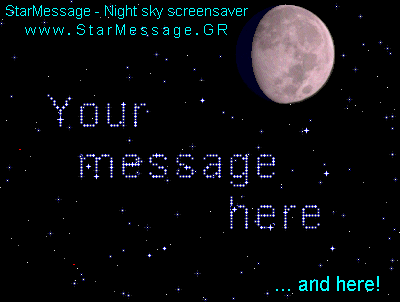 StarMessage - Moon Phases screensaver - The moon phase and your name in the stars